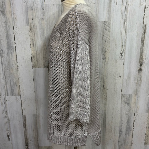 Lane Bryant Plus Size Metallic Crochet Knit Sweater - Picture 2 of 7